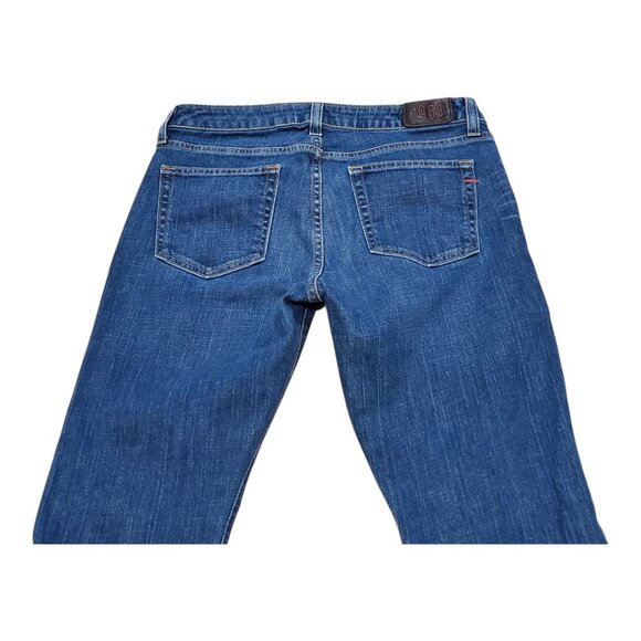 GAP 1969 SZ 8 Ankle Bootcut Low-rise Distressed 5-Pocket Blue Jeans - Picture 7 of 10